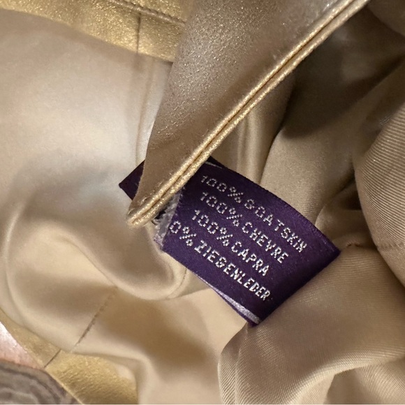 Ralph Lauren Purple Label Metallic Gold Leather Safari Jacket | Goatskin Italy - Picture 10 of 11